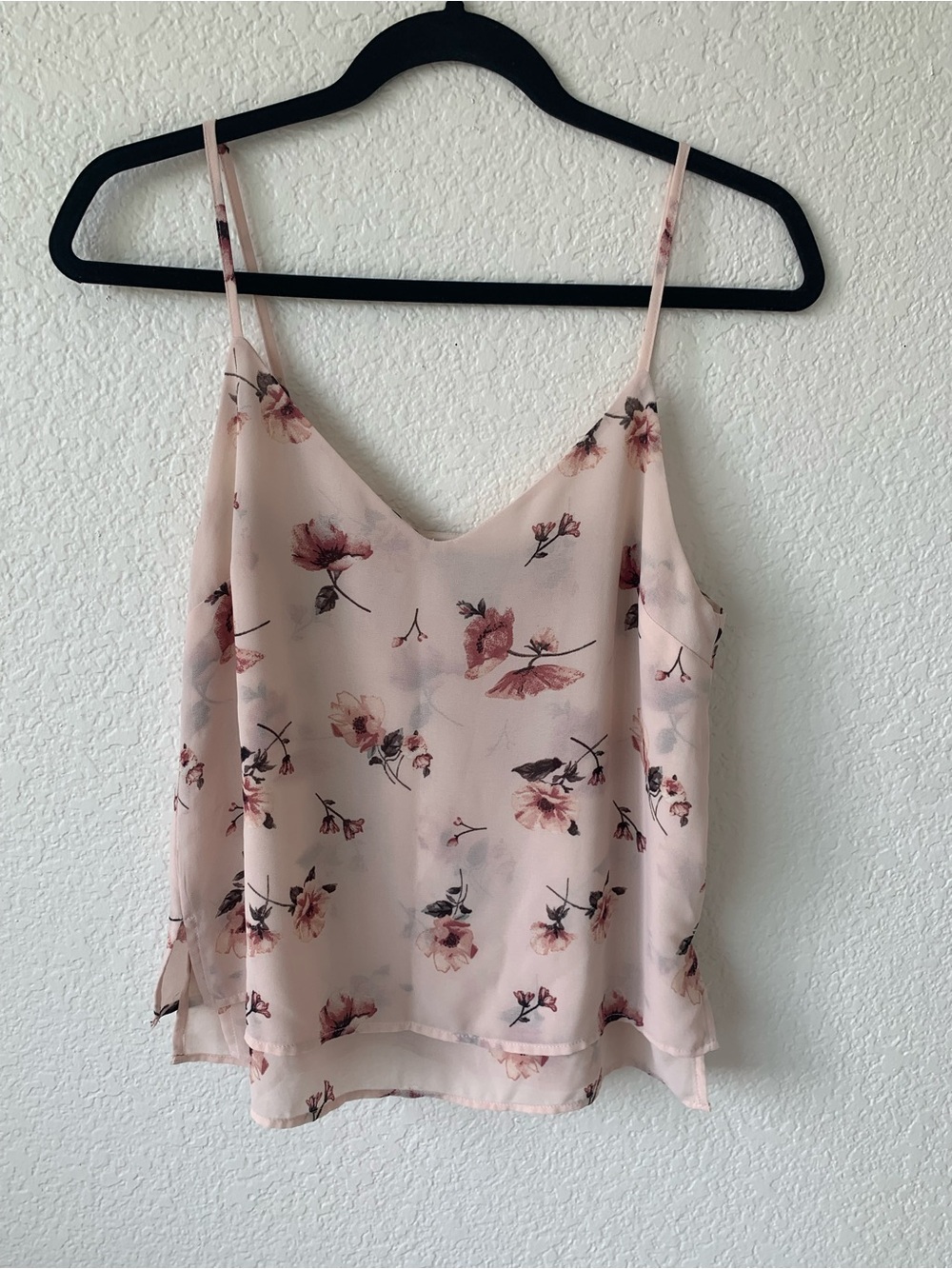 Forever 21 Blush Pink Floral Spaghetti Strap Tank